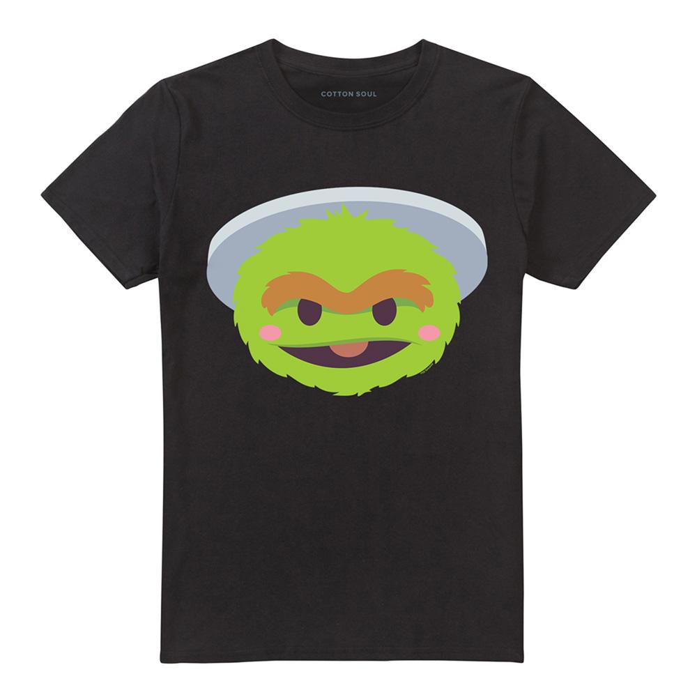 Sesame Street Unisex Adult Oscar The Grouch Kawaii Face T-Shirt