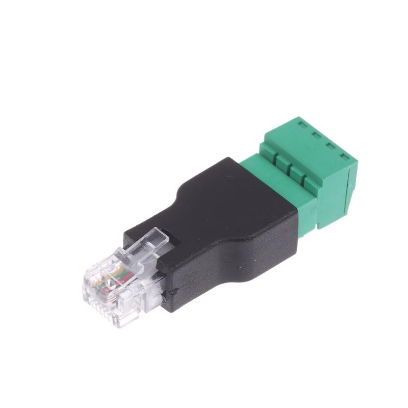 1/2 шт. 6P4C Штекер на 4-контактный винтовой клеммный преобразователь RJ11 Ethernet-разъем для телефонного приемника Удлинительный кабель-адаптер