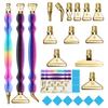Набор инструментов для алмазной мозаики с 10 металлическими наконечниками, 3 сменными ручками, восковой глиной и коробкой для хранения для DIY-поделок с кристаллами