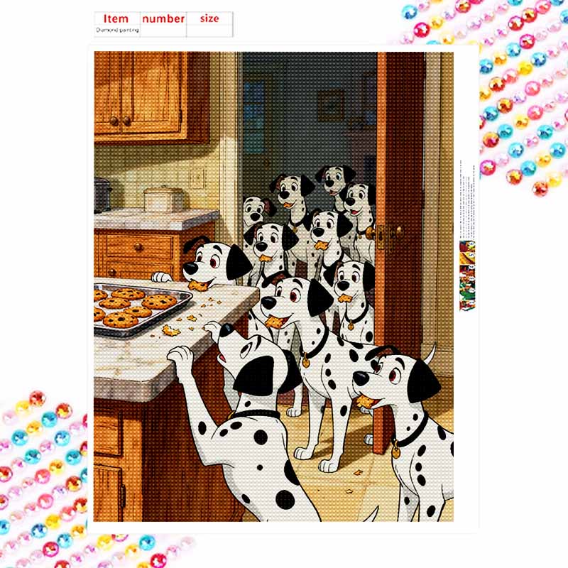 Disney diamond art painting kit dalmatian dogs handmade diy gifts, wall art crafts, home room decoration