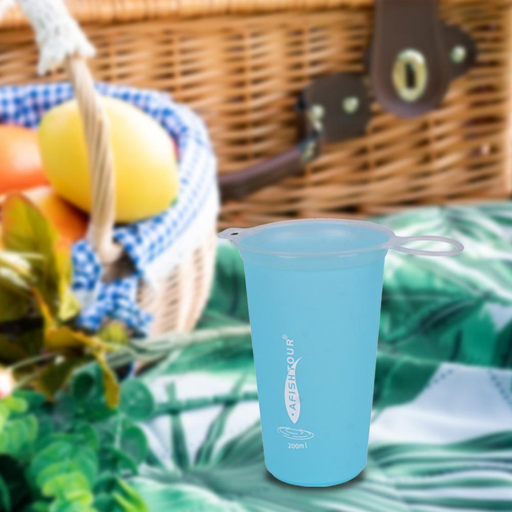 TPU Soft Cups Collapsible Sports Water Bottle Outdoor Foldable Water Cup Running Cycle Hiking Flexible Water Bag TPU Soft Cups