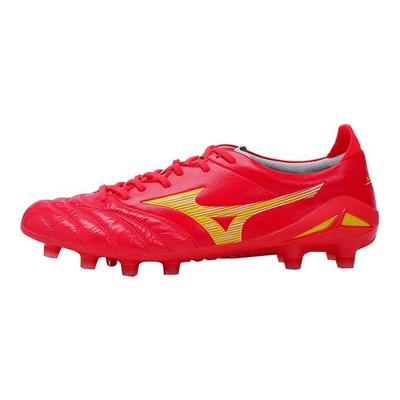 Morelia Neo Круглый носок Шнуровка FG (Резиновые длинные шипы) Нескользящие Прочные Футбольные Бутсы Мужские Футбольные Бутсы Красные P1GA233264