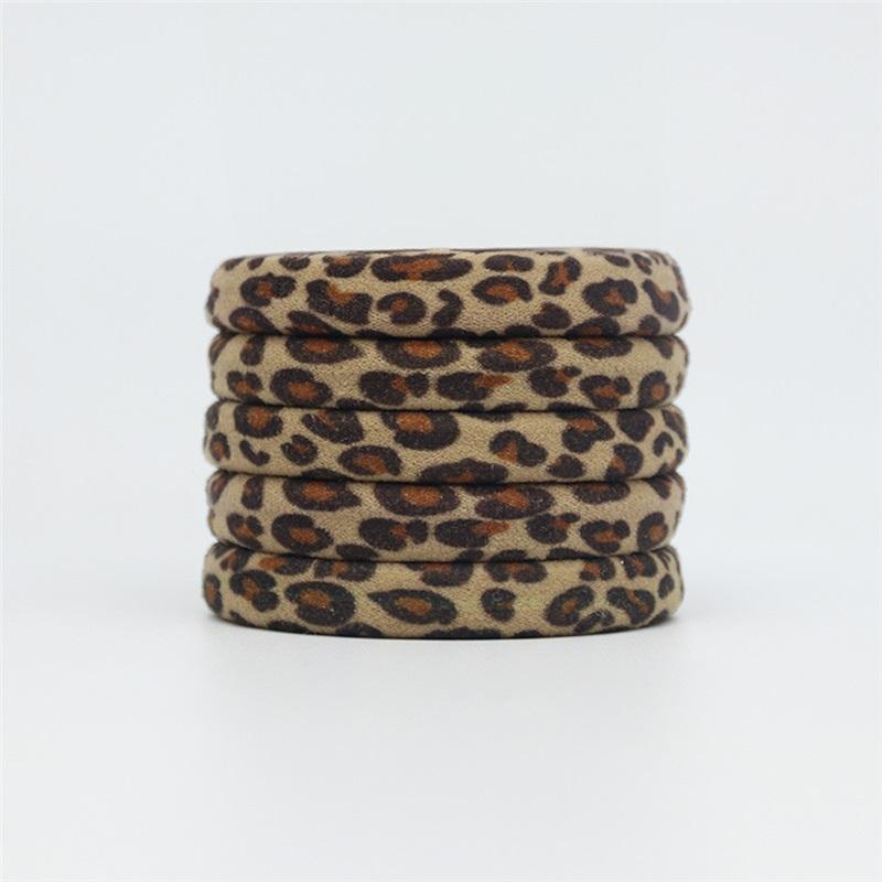 Leopard Print Towel Loop Hair Loop For Women, High Elasticity Ponytail, Rubber Band Hair Rope