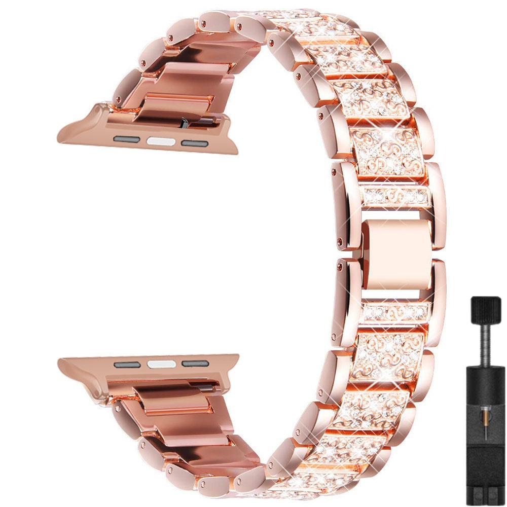 Классический женский ремешок с бриллиантами для Apple Watch Band 40 мм 45 мм 44 мм 41 мм 42 мм 38 мм металлический ремень Iwatch Series 7 SE 6 5 4 3 8 9 браслет