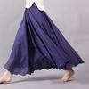Double Layer Cotton and Linen Skirt with Big Swing Solid Color