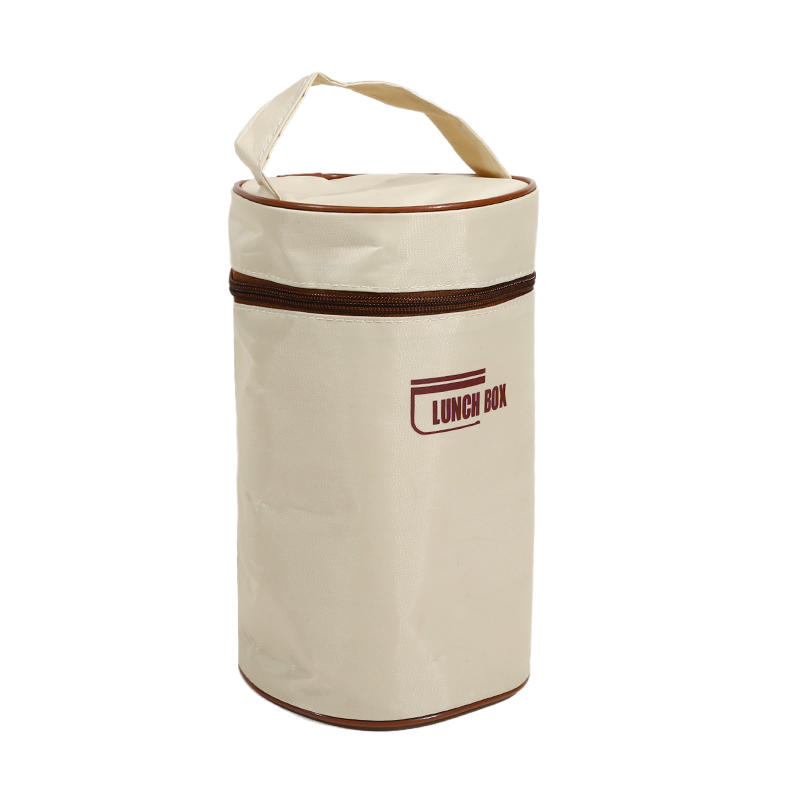 Набор ланч-боксов Портативный Сохраняющий тепло Круглый контейнер с термосумкой Штабелируемая сумка для бенто для офиса, улицы, для ежедневной переноски еды