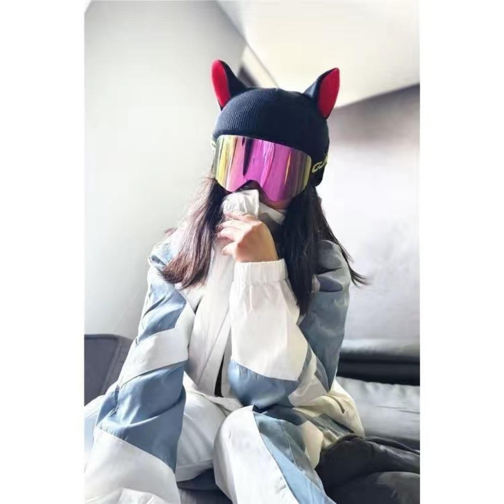 Ski Helmet Hat Cover Cute Cartoon Cat Ears Baby Same Single and Double Board Battery Helmet Cover Unisex