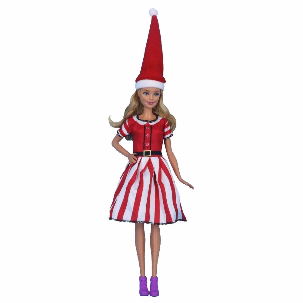 11,8 дюйма 11,8 дюйма Одежда для кукол 30 см Серия Рождественских эльфов Платье для кук Рождественское Милое Красивое Рождественское платье для кукол