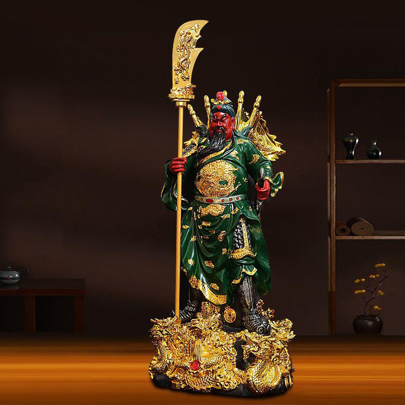 Fortune Guan Gong Sculpture Resin Ornaments Crafts Home Bookshelf Figurines Decoration Store Office Desk Statue Accessories Item