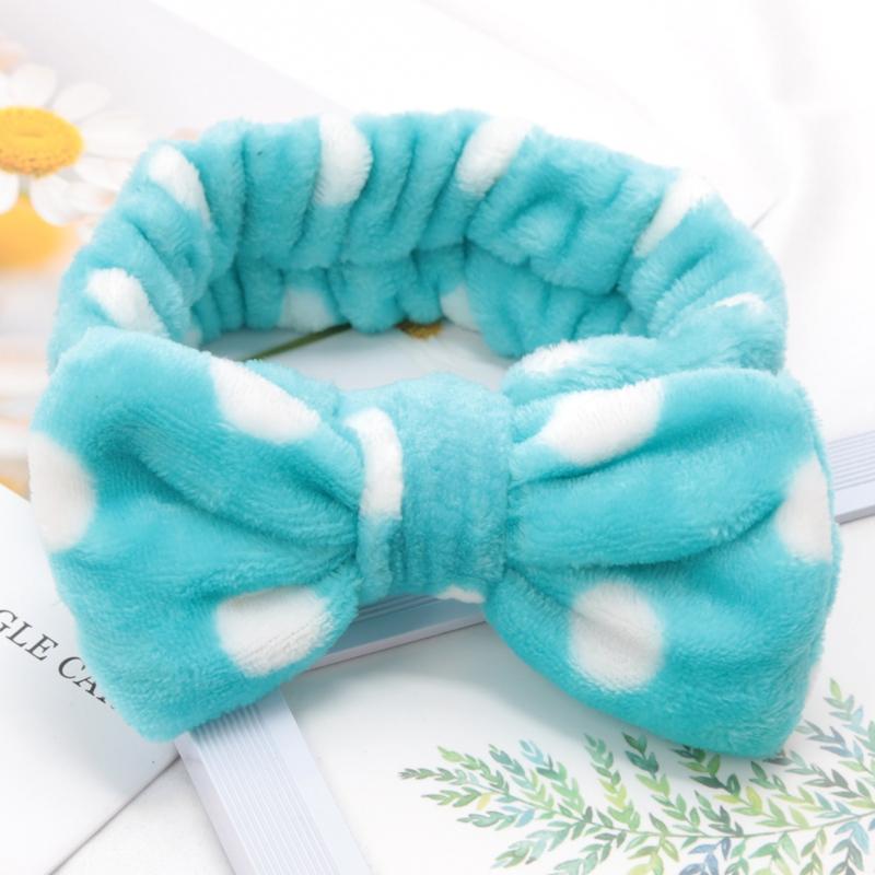 Soft Bow Headbands SPA Yoga Big Solid Color Coral Fleece Elastic Hair Bands Women Washing Face Cute Makeup Hairband Accessories