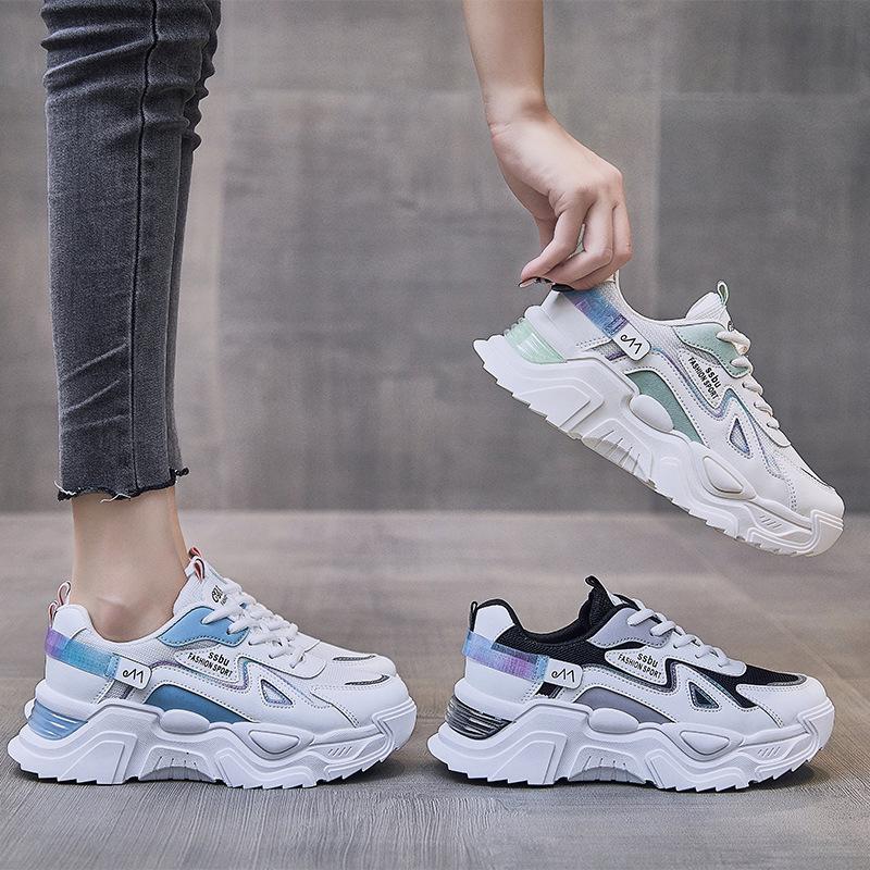 Женские кроссовки на массивном каблуке, вулканизированная обувь на платформе с толстой подошвой, прогулочная обувь