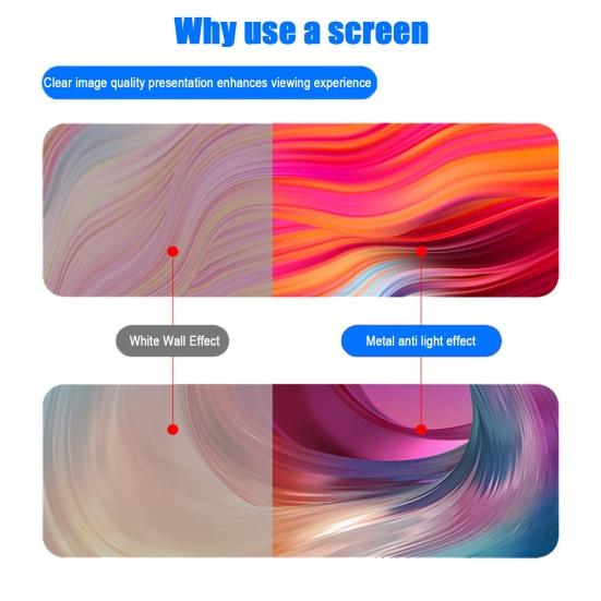 Светонепроницаемый складной портативный киноэкран 60/84/100/120 дюймов 16:9-дюймовый проекционный экран с защитой от света для дневного просмотра для домашнего кинотеатра, для помещений и улицы
