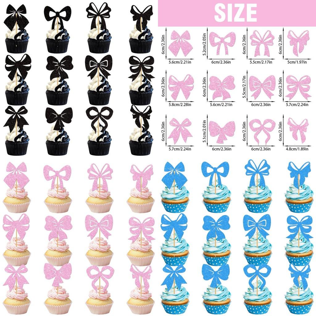 Wedding Centerpiece Party Decor With Glitter Paper Bows And Flags For Elegant Events