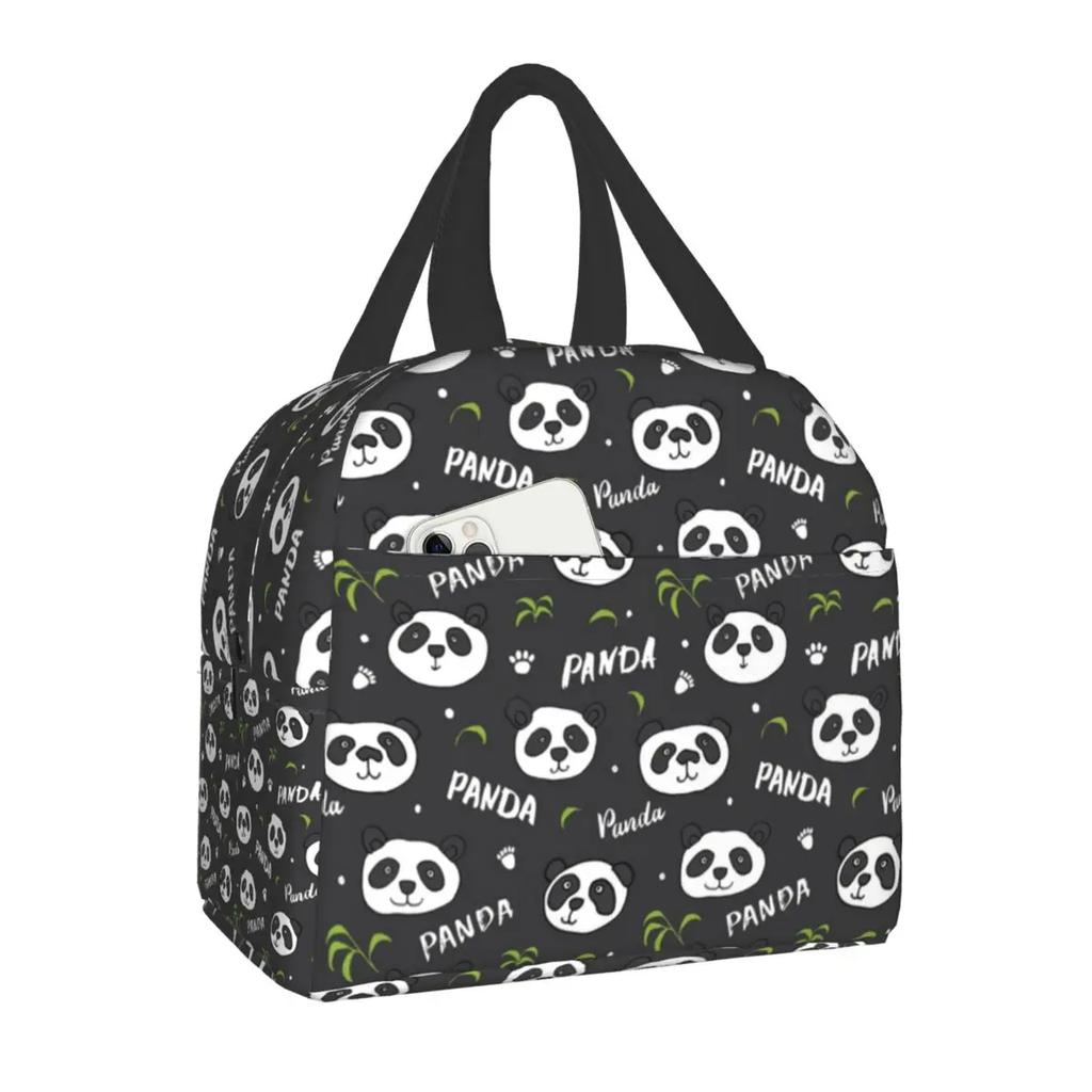 Мультфильм Панда Медведь Изолированный Ланч-Сумка Для Кемпинга Путешествия Водонепроницаемый Охладитель Термальный Ланч-Бокс Для Женщин Детей Школы Работы