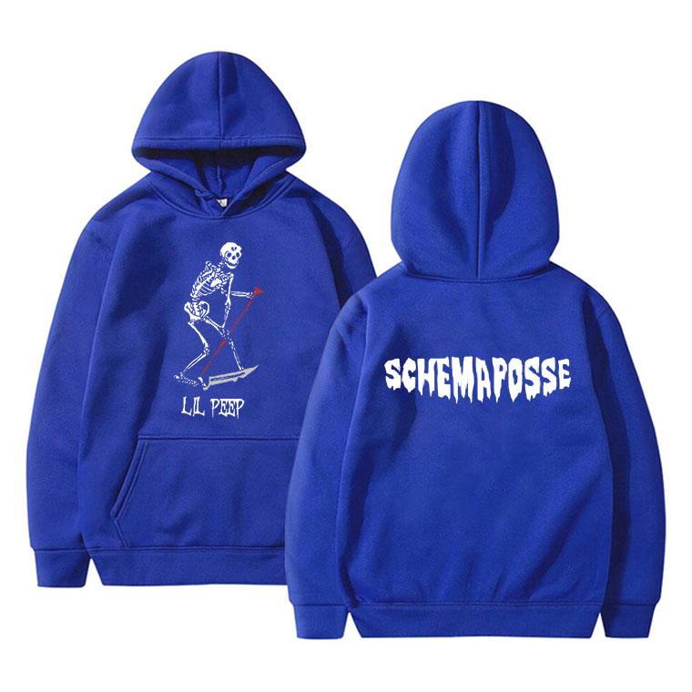 Рэппер Lil Peep Череп Графический принт Толстовки Осень Зима Унисекс Женщины Хип-Хоп Винтаж Уличная Одежда Унисекс Негабаритный Толстовка с Капюшоном
