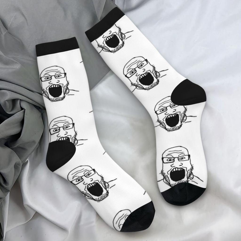 Улыбающиеся Полезные Вояк Сояк Чулки Смешной Мем Графический Элегантные Носки Весна Противоскользящие Носки Мужские Альпинистские Средние Мягкие Носки