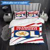 3PCS Lyon Football Crest Design Printed Soft Bedding Set,Including 1pc Duvet Cover And 2pcs Pillowcases Perfect for Bedroom, Dormitory, Fan gift
