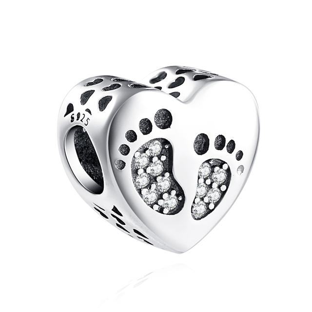 New 925 Silver Heart Shape Love Family Flower Rainbow Diy Fine Beads Fit Original Pendant Charms Silver 925 Bracelet Jewelry