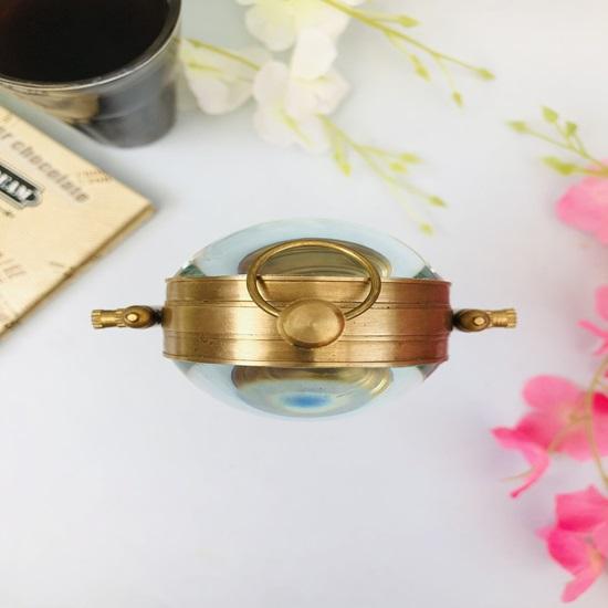 Настольные часы с компасом из латуни 13,97 см