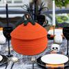 Halloween Woven Pumpkin Basket with Lid Pumpkin Gift Basket Multi-Function Candy Basket Decorative for Candy Snacks Toys