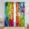 Красочные шторы с радужным мультяшным принтом для детей, украшение окна детской комнаты, легко стирать и ухаживать, 2 шт.