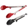 Stainless Steel Silicone Food Tongs Non-scratch with Stand Comfortable Heat-resistant Handle