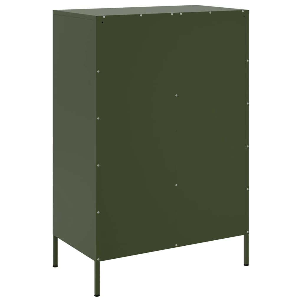 Highboard Olive Green 68 x 39 x 101.5 cm Steel