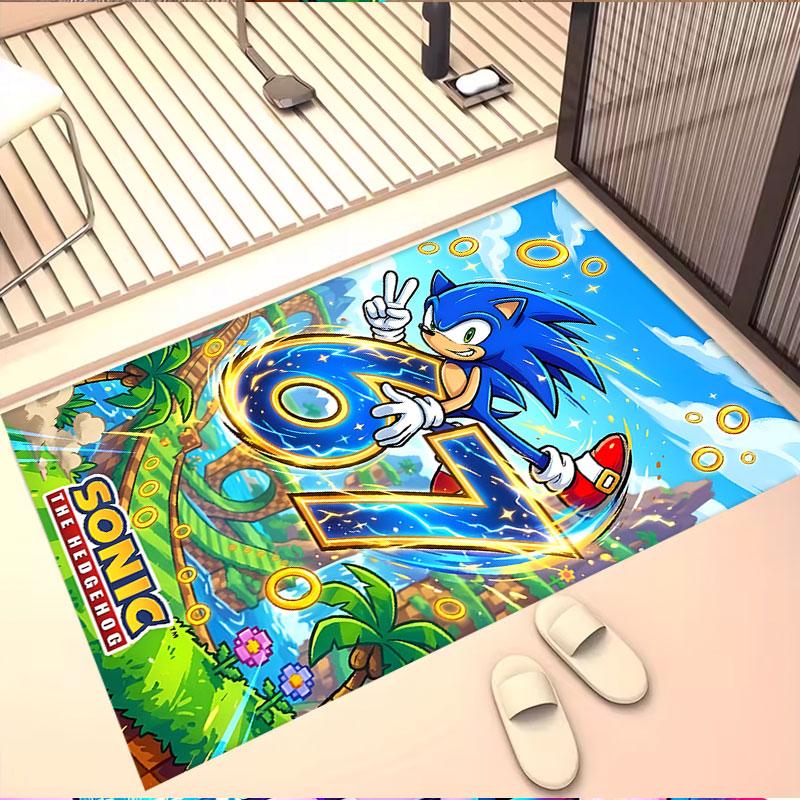 Sonic Print Rug, Washable Floor Carpet, For Entryway Dorm Laundry Room Office Study, Home Decor Birthday Christmas Gift