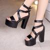 Summer Shoes Women White Open Toe Button Belt Thick Heel Wedges Platform Shoes Fashionable Casual Sandals Female