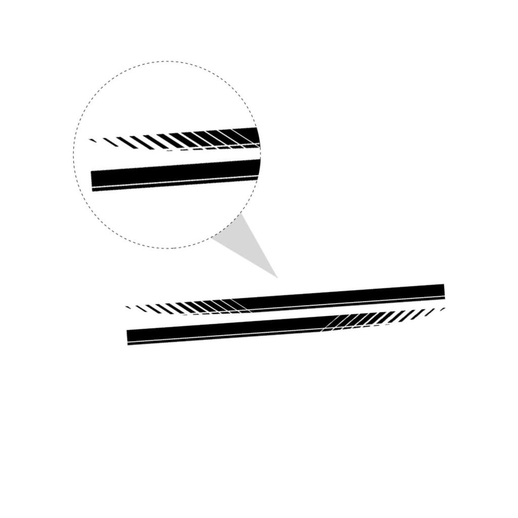 Наклейка на бок автомобиля POPETPOP, 190x9см, Универсальная спортивная гоночная полоса, Черная, Легкая и компактная, для украшения автомобиля