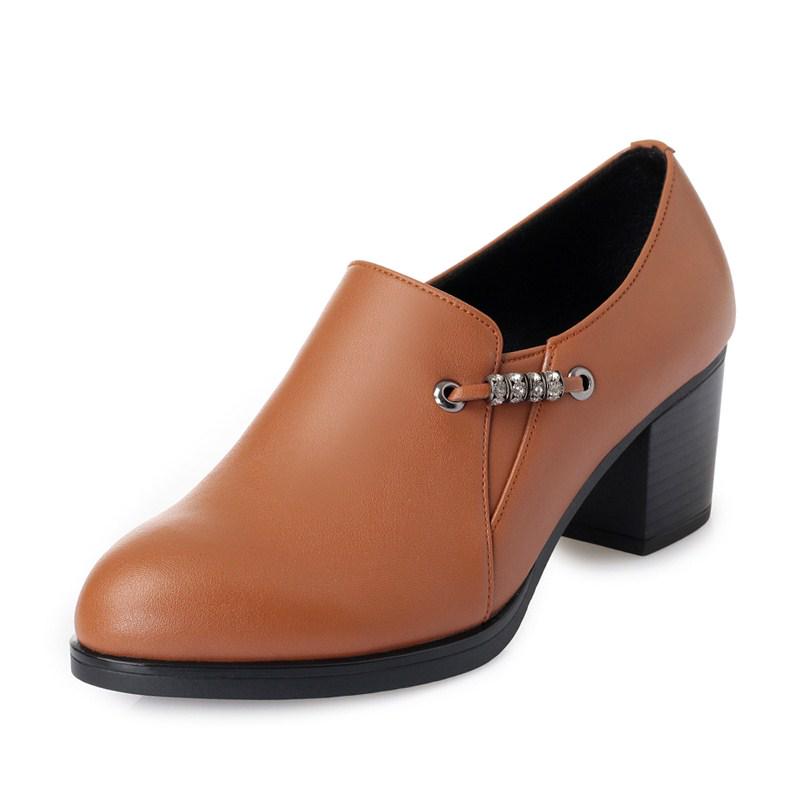 Genuine Leather Women Office Shoes High-heeled Sexy Women Dress Shoe Big Size Women Party Shoe