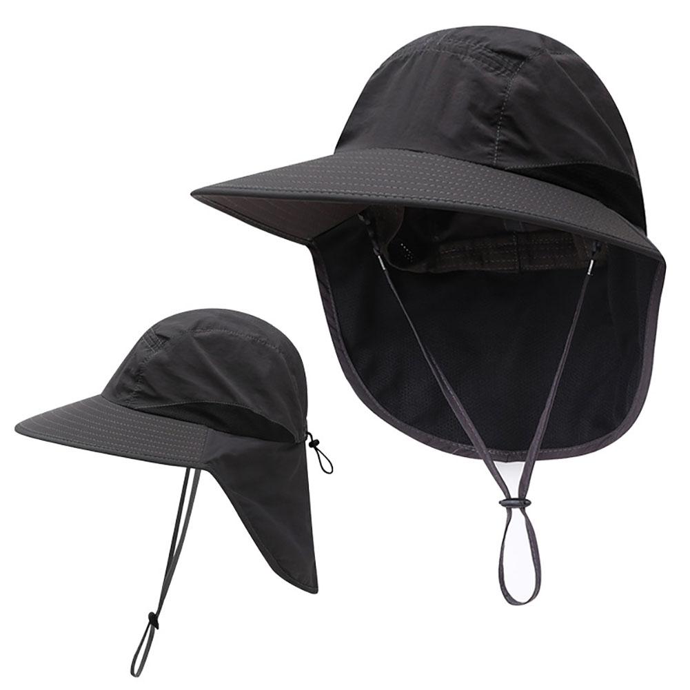 Outdoor Sports Sun Hat Quick-drying Bucket Hat With Wide Brim Neck Cover For Mountaineering Fishing
