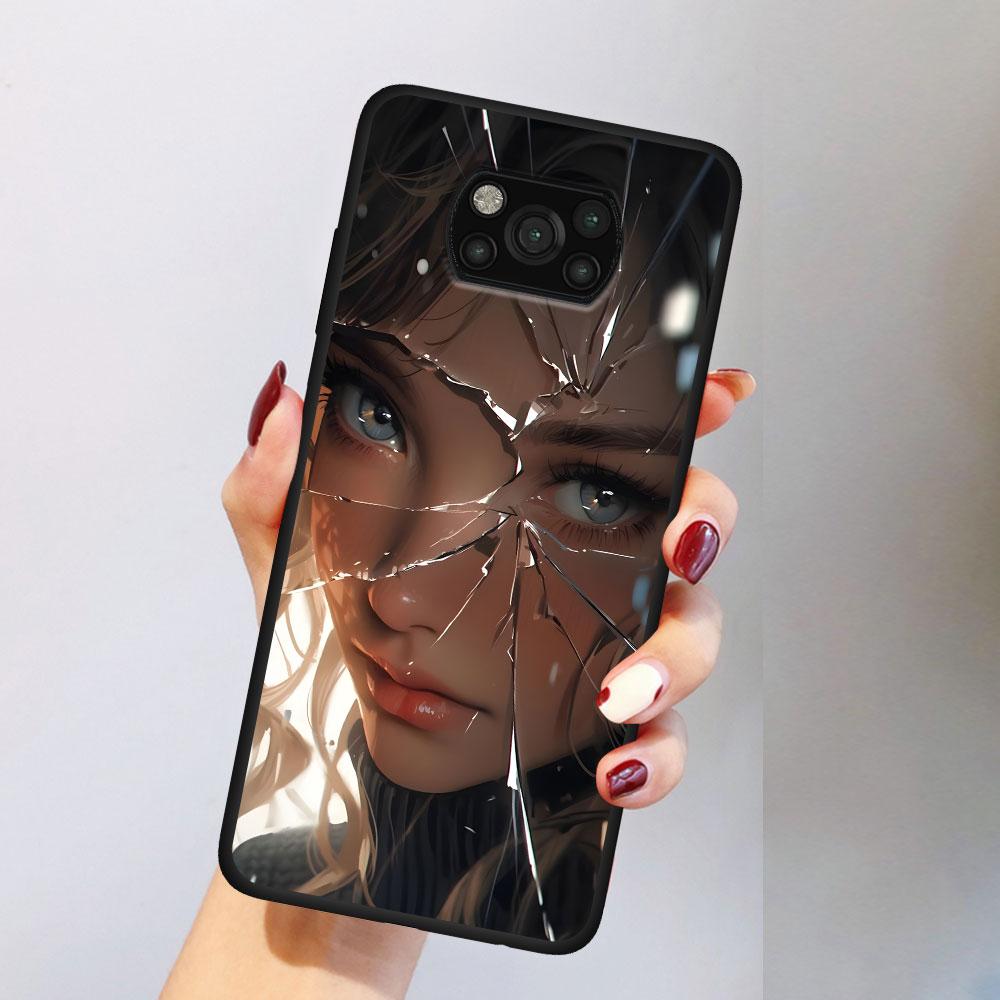 Чехол Beauty Crush Girl для Xiaomi Poco M3 X3 NFC X5 M5s M4 Pro 5G F3 Черный Силиконовый Мягкий Чехол для Телефона Coque