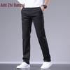 Zengzhi Men's Summer Ice Silk Linen Blend Straight Casual Trousers