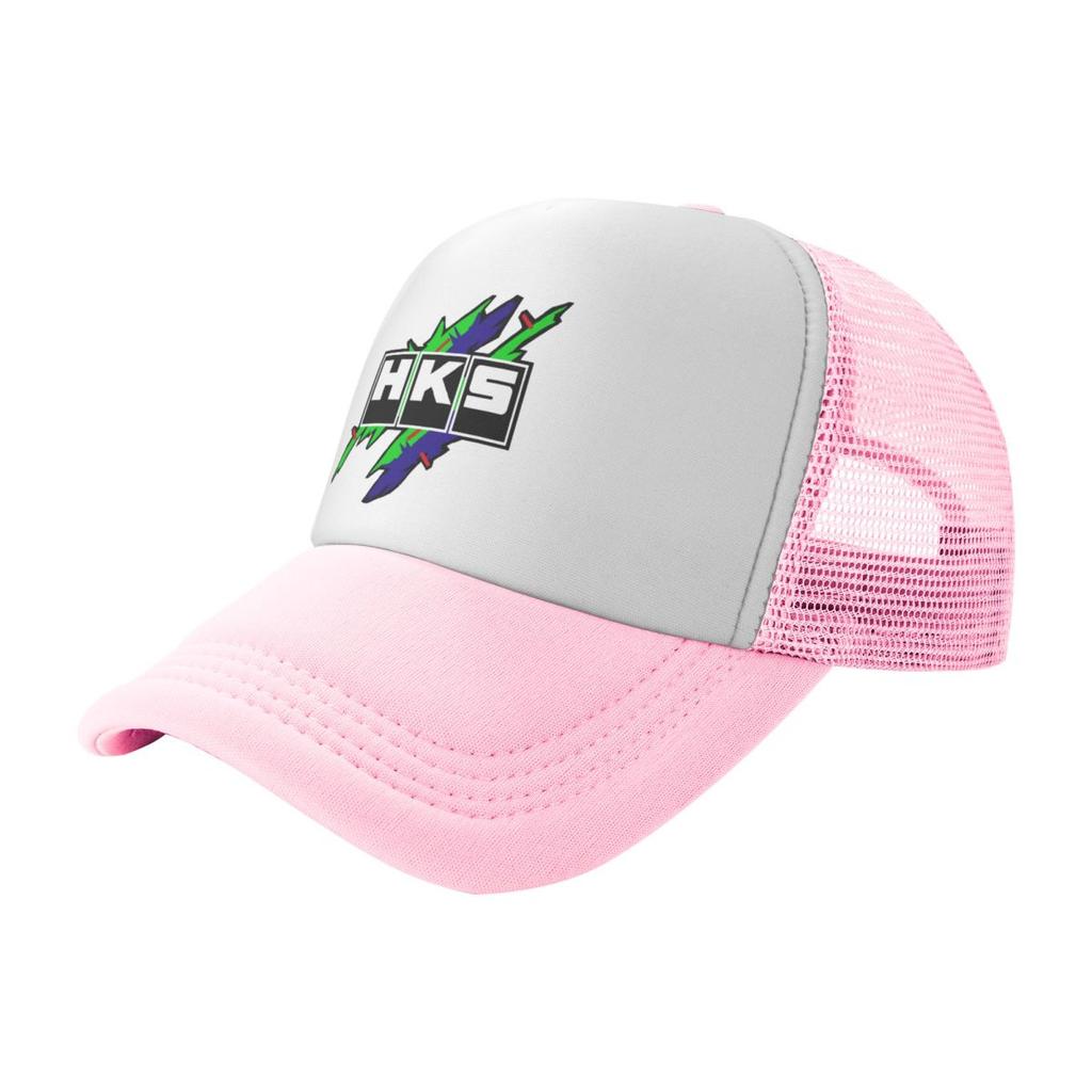 HKS Logo Mesh Baseball Cap Unisex Fashion Trucker Worker Cap Car Racing Dad Hat Adjustable Polyester Golf Hats Summer