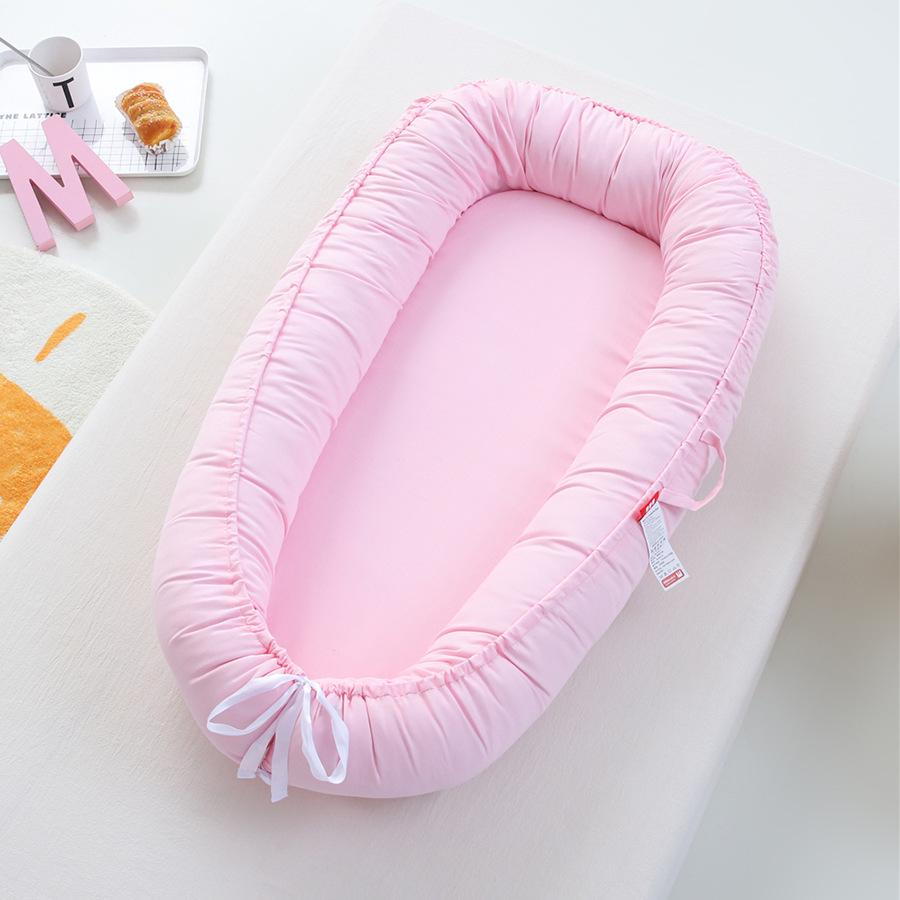Portable Hemay Solid Color Folding Baby Nest Bed, Removable Bionic Travel Baby Bed