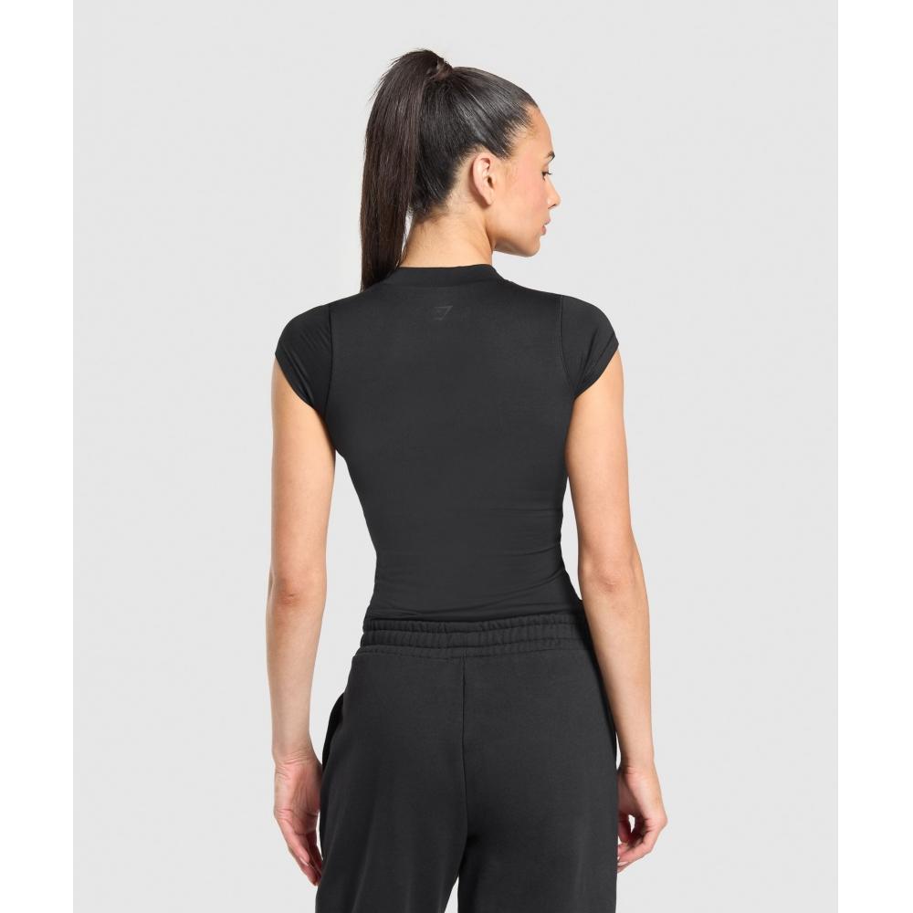 Gymshark Футболка SupersoftT черная B3b1x Bb2j