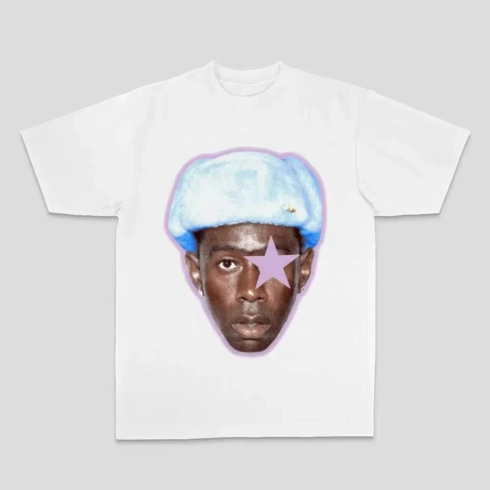 Летняя футболка Tyler The Creator для мужчин и женщин, Tyler рэп хип-хоп американский стрит принт, прямая печать, хлопок, футболка с коротким рукавом