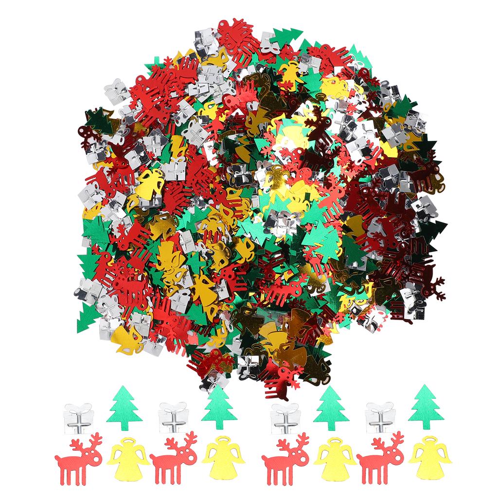 100 г ПВХ конфетти рождественские елки олени ангелы подарок форма пайетки блестки украшения на Рождество