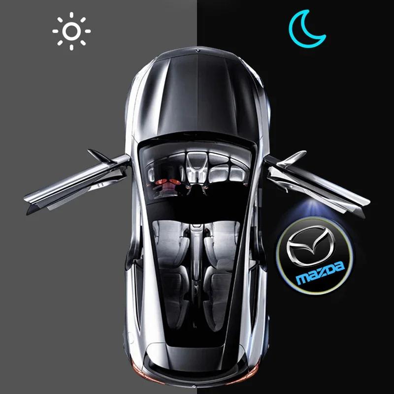 2025 Горячие 1/2 шт. Светодиодная лампа-проектор приветствия на дверь автомобиля Декоративная лампа для Mazda 3 5 6 323 626 CX-3 CX-4 CX-5 CX-7 CX-9 Axela 6 RX