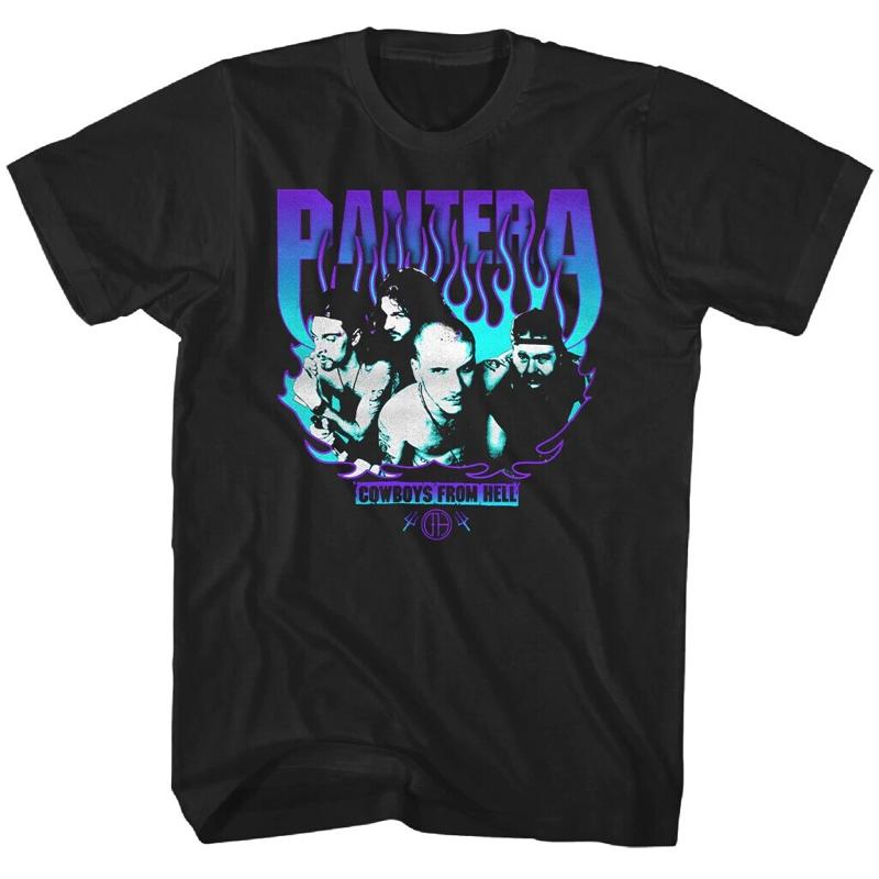 Cowboys From Hell Purple Flame Reprint T Shirt Rock Band