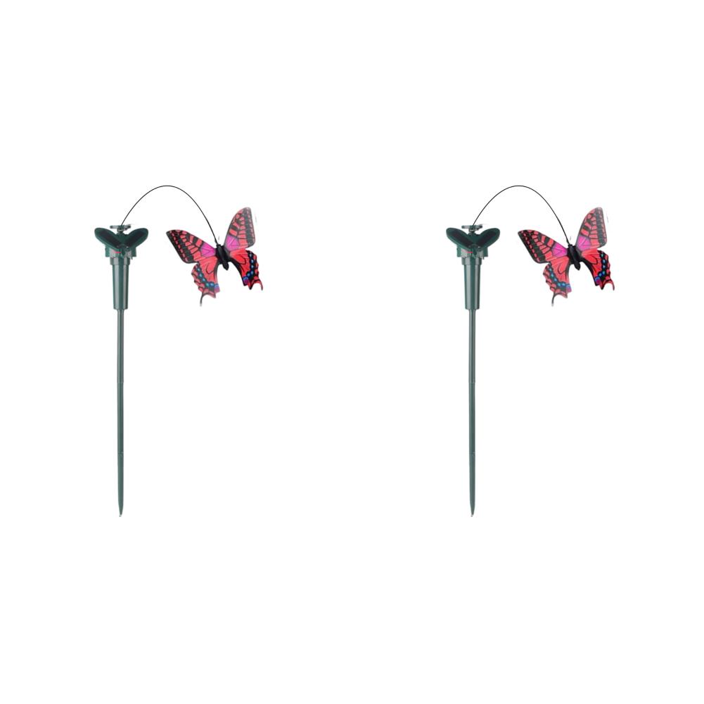 5-1PC Solar Powered Flying Wobble Solar Garden Dancing Ornament Cute Animal Butterfly Bird Garden Stake Outside Ornament Decor