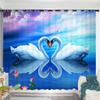 2Panel Swan Lake Swan Curtain Custom Curtains Simple Modern Bedroom Living Room Window Semi-blackout Short Curtain Free Shipping