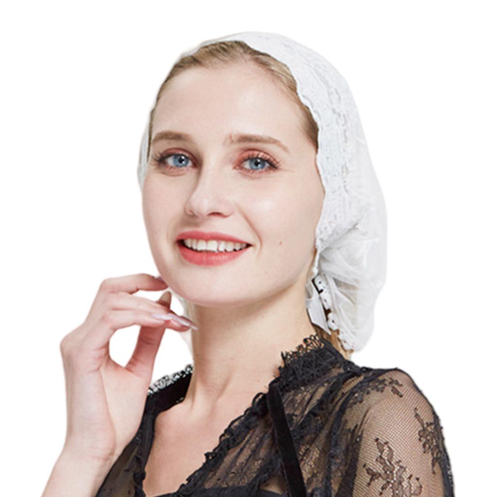 Woman Veil Lace Trim Sheer Shawl for Wedding Church Mantilla Breathable Shawl Veil Wedding Mantilla