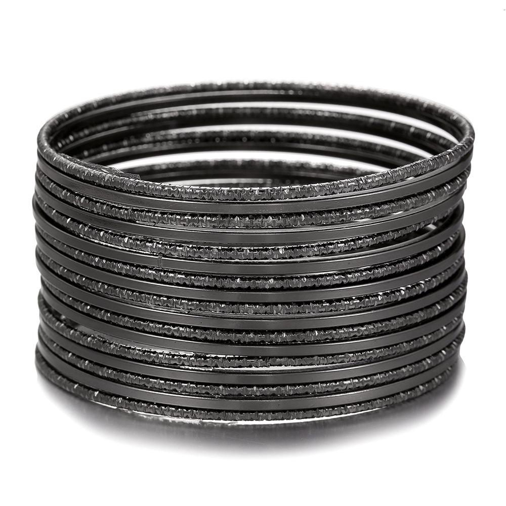 Винтажный хип-хоп индийский сферический браслет-манжета набор из 9 штабелируемых браслетов