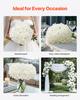 SucceBuy Artificial Flowers Real Looking White Silk Fake Hydrangea Bulk Faux Bridal Shower with Stem for DIY Wedding Bouquets