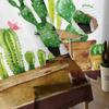 Cactus Plant Flower Tulle Curtains for Bedroom Hall Living Room Decor Chiffon Curtain for Balcony Kitchen Home Drapes