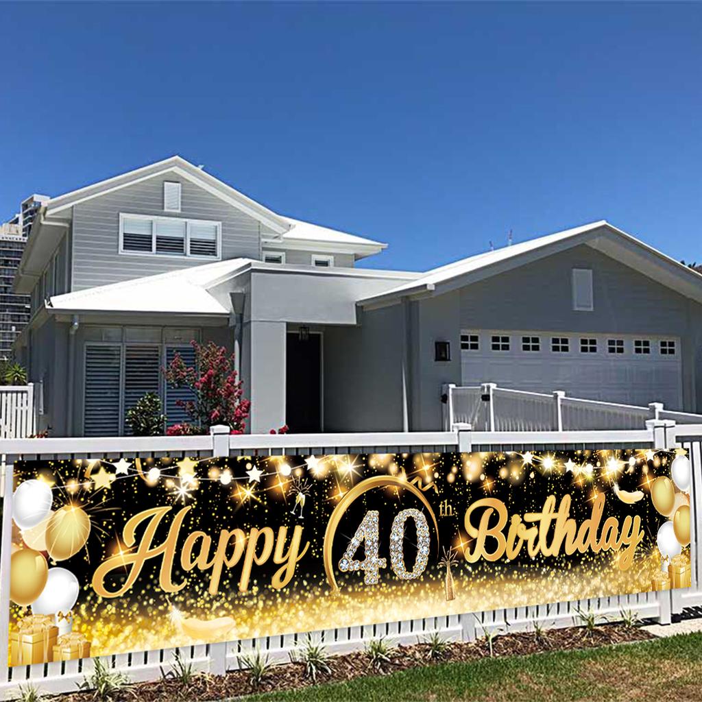 Black Gold Birthday Background 30 40 50 60 Years Birthday Party Decor Adult 30th 40th 50th Birthday Party Supplies Anniversary