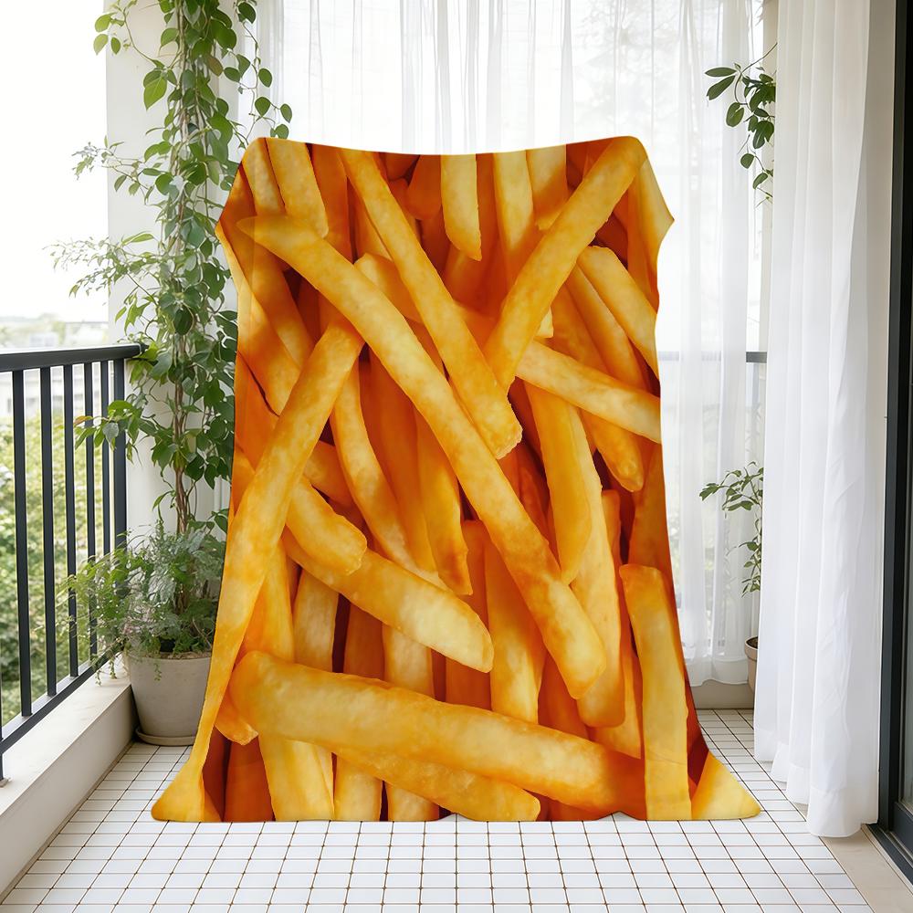 Fashion Cool Fries Blanket Flannel Warm Soft Throw Blanket For Room Sofa Childish Birthday Gifts