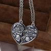 1 Pair Sisters Pendants Long Chain Necklace Broken Heart Puzzle Jewelry Charms ARI
